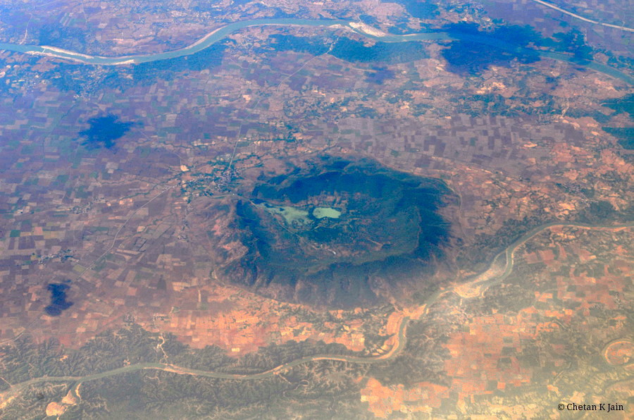 Ramgarh Crater as seen from an aeroplane